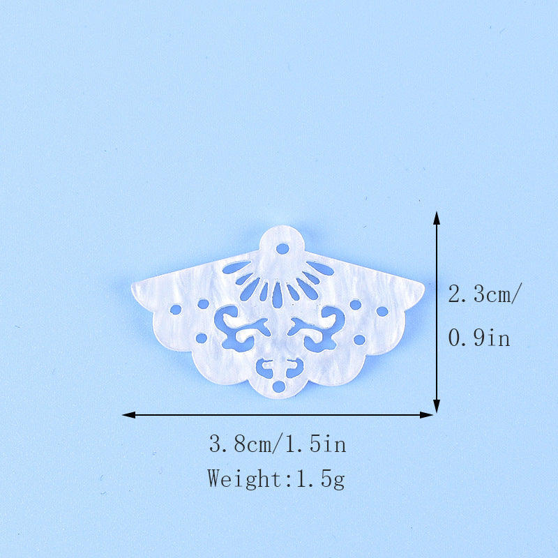 Wholesale DIY Jewelry Accessories Acetate Hollow Fan Token Hairpin Imitation Shell Earrings